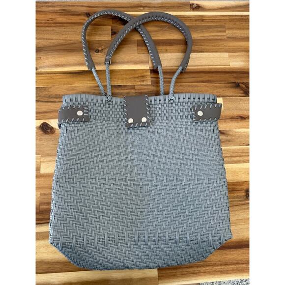 Recycled Plastic Tote Shoulder Bag Gray - Picture 6 of 6